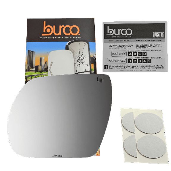 Burco Side View Mirror Replacement Glass with Motor Mount Plate - Clear Glass - 4175HRSG