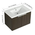 thumbnail image 4 of Tcbosik Floating Vanity Cabinet with Sink Combo, 30" Wall Mounted Storage Cabinet with 2 Soft Closing Doors for Bathroom, Brown, 4 of 10