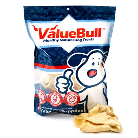 ValueBull Premium Cow Ears, Varied Shapes, 10 Count - Angus Beef Dog Chews, Grass-Fed, Single