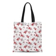 thumbnail image 1 of JSDART Sac Fourre-Tout en Toile Motif Floral Coloré pour Bébé en Petites Fleurs Tissus Rouge Sac à Provisions Réutilisable, 1 of 1