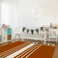 thumbnail image 3 of Area Rugs Indoor Non-Slip Rectangle Rug 2.7x5 Ft Abstract Modern Style Brown Linen White Striped Rug Rubber Backing Floor Mats Non Shedding Home Decor Carpet for Entryway Living Room, 3 of 8