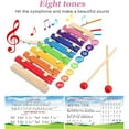 Wooden Xylophone Children's Musical Set, 8 Keys Hand Knock with Mallets, Skill Development Toy