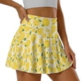 thumbnail image 3 of Xoenoiee Lemon Leaves Print Tennis Skirts for Women Pleated Athletic Skort Lightweight Golf Skirts with Shorts Pocket Workout Pickleball, 2XL, 3 of 6