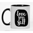 thumbnail image 4 of Inkdotpot Love Yourself 11 Oz Ceramic Coffee Mug Funny Novelty Gift For Friends BFF-Black, 4 of 6