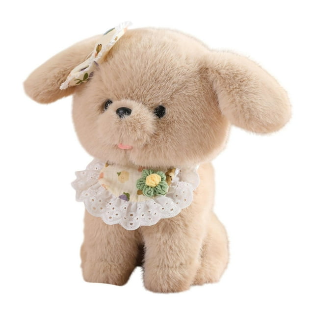 Perro Animal relleno figura de felpa niña muñeca regalo decoración del hogar juguete de peluche de dibujos animados realista juguete de peluche para Gris claro