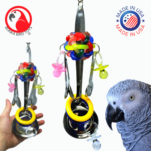 Bonka Bird Toys Bonka Bird Toys 1794 Soupy Soupy Tug Pull Foraging Cage Toy