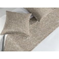 thumbnail image 2 of Abstract Bed Runner Set, Wavy Swirls in Muted Earthy Colors Geometric Curls Repetitive Design, Decorative Bedding Scarf & 2 Pillow Shams for Hotels Homes, Queen, Pale Eggshell Warm Taupe, by Ambesonne, 2 of 3