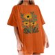 thumbnail image 1 of Faldas Cortas para Mujeres, Impresión de Flores Casual Oversized Camiseta de Manga Corta Top Hecho de 95% Poliéster 5% Spandex para Primavera Verano, Falda Corta de Verano, 1 of 7