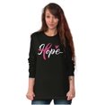thumbnail image 4 of Hope Breast Cancer Awareness Ribbon Women Plus Size Long Sleeve Graphic Tee Brisco Brands 3X, 4 of 5