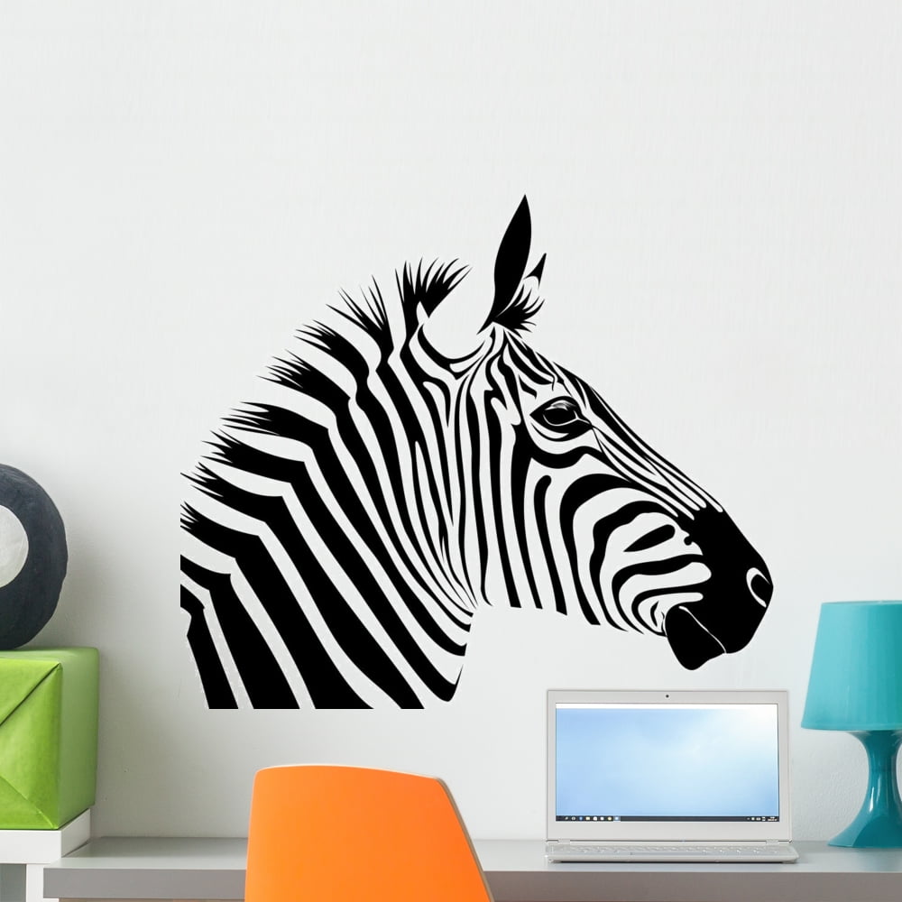 Zebra Wall Decal Sticker By Wallmonkeys Vinyl L And Stick Graphic 18 In W X 16 H