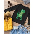 thumbnail image 4 of Tstars Boys Unisex Valentine's Day Shirts for Kids Love Valentine's Day I Love You This Much T Rex Gift Idea for Boy Toddler Kids Long Sleeve T Shirt, 4 of 5