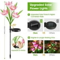 thumbnail image 2 of Outdoor Solar Lights Garden Decorative, 4 Pcs Solar Garden Lights with 8 Bigger Lily Solar Flowers, Multicolor Changing LED Solar Garden Lights for Patio Lawn Garden Yard Decoration, 2 of 8