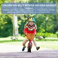 thumbnail image 3 of HEALEEP kids bike basket front Bike Basket Handmade Wicker Light Brown 1Set, 3 of 5