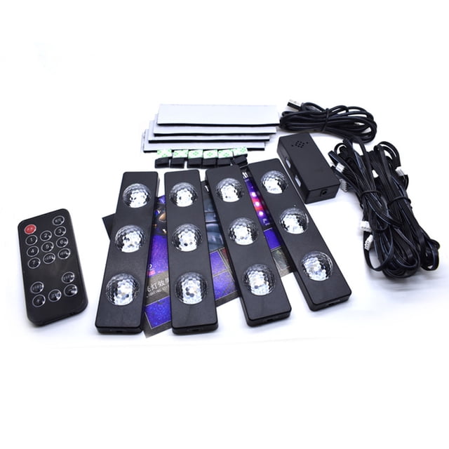 Riwesomey Luz de ambiente interna automática, Cable portátil, interfaz USB de alimentación, iluminación RGB, lámpara de tira autoadhesiva Universal Bombillas para automóviles Riwesomey VI015824-00B