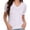 White, variant on Women's V Neck Dot Puff Sleeve T-Shirts Loose Casual Summer Tops