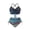 Blue Palm Trees Galaxy, variant on CHAQLIN Green Floral Palm Tree Plus Size Swimsuit for Women Two Piece High Waisted Bikini Sets Push Up Halter Swimsuit Tummy Control Tankini Swimsuits Crisscross Tie Back Ruched Ruffle Bottom