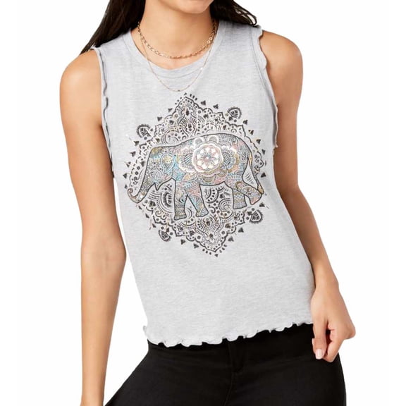 Rebellious One Womens Hamsa Metallic Graphic Tank Top