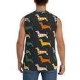 thumbnail image 4 of Uemuo Plaid Dachshund Pattern Men's Sleeveless T-Shirt,Muscle Athletic Tank Top, Moisture-wicking Quick-dry Breathable Classic Tee Top for Gym Run Outdoor Sports-Small, 4 of 8