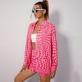 thumbnail image 2 of 2 Piece Casual Outfits Long Sleeve Button Down Shirt And Shorts Sweatsuit Sets, 2 of 5
