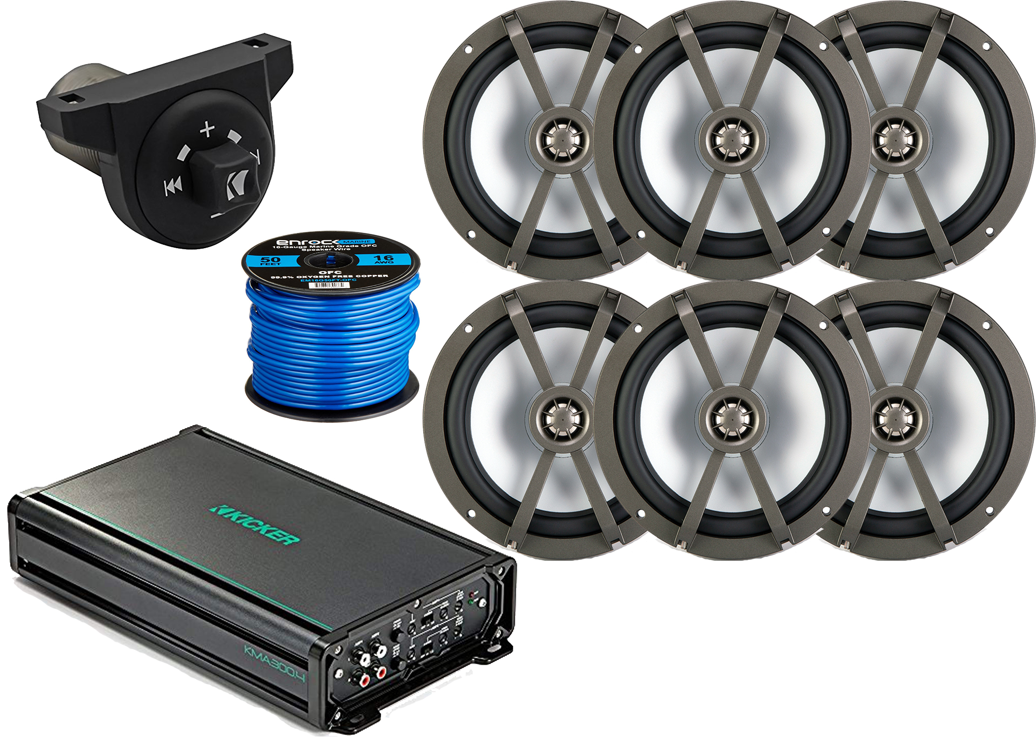 Kicker WeatherProof Bluetooth Interface Polaris Fit Controller, 4x75Watt 4Channel Weather