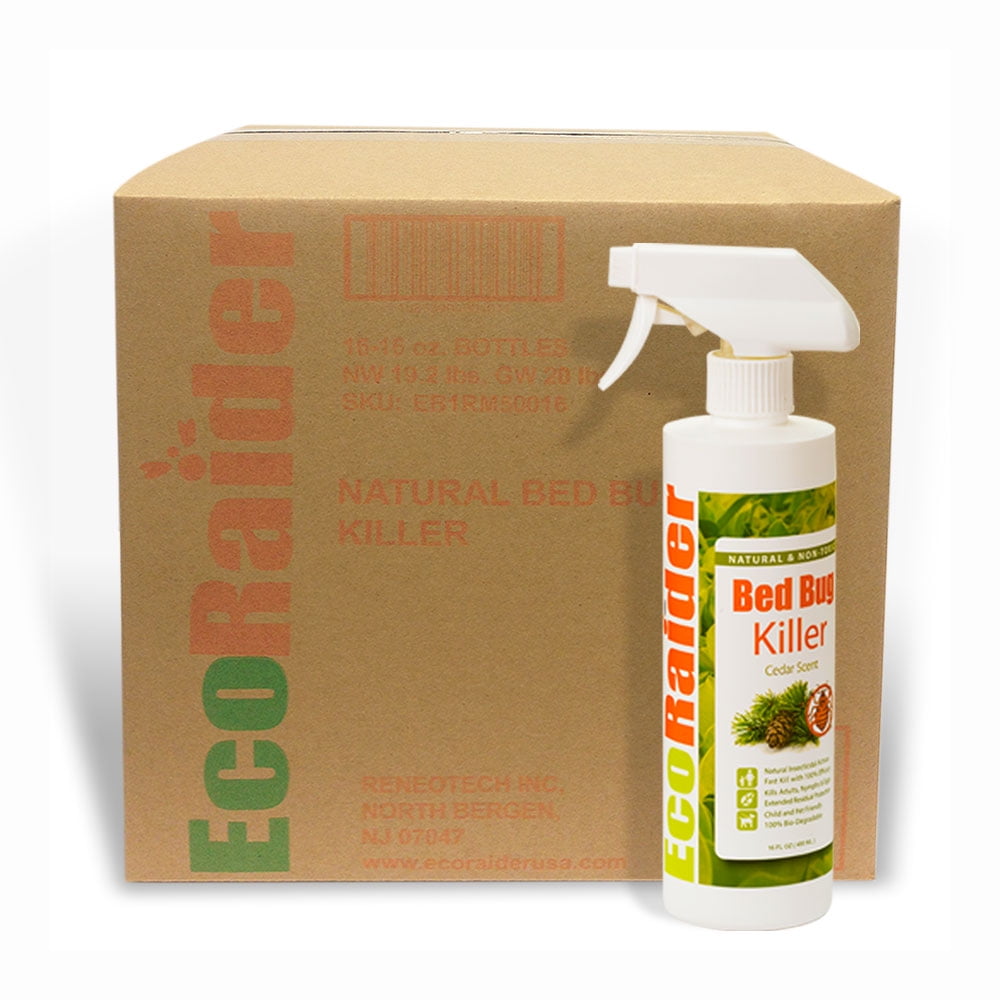 Ecoraider Bed Bug Killer Spray Case of 16 Oz x 16 Units, 100 Killing
