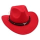 thumbnail image 1 of Sombrero de Sombrero de vaquero occidental Fiesta de compromiso nupcial Adolescentes ocasionales Accesorios de fotos Disfraces Viajes Fiesta Rojo Yinane Sombrero de vaquero, 1 of 8
