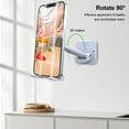 thumbnail image 4 of Phone Holder Wall Handsfree Cellphone Stand Tablet Organizer Retractable Organizer 90 Degree Rotation Removable Smartphone Rack for Bathroom Bedroom White, 4 of 7