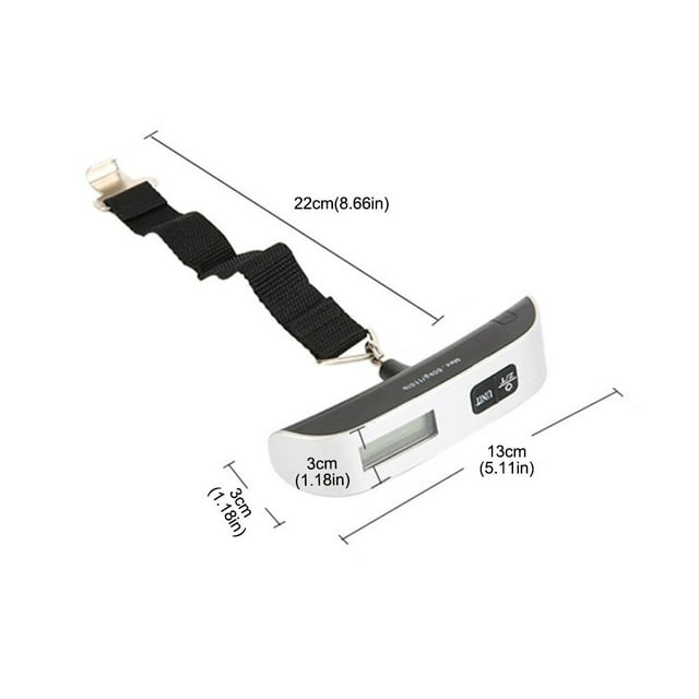 Maoww Balance 50KG Affichage Numérique LCD Mini Poids Suspendu en Acier Inoxydable Pesée Précise pour Valise Extérieure