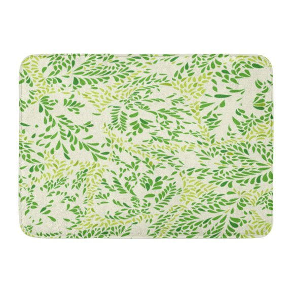 SIDONKU Geometric Abstract Floral Leaves Leaf Spring Ornamental Flourish Tiled Graphic Doormat Floor Rug Bath Mat 23.6x15.7 inch