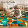 thumbnail image 4 of ODIKA 8'x10' Washable Area Rug Durable, Non-Slip Mid Funky Century Segmented Contrast Statement Bold Vibrant Abstract for Living Room, Under Sectional, Family, 4 of 7