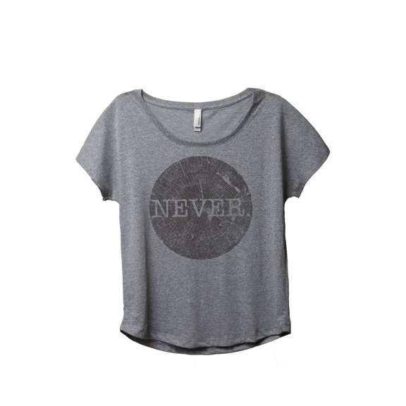 Thread Tank NEVER Women's Relaxed Slouchy Dolman T-Shirt Tee Heather Grey Small