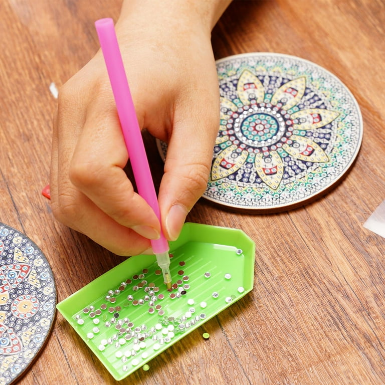 Ruibeauty Diamond Painting Coasters Kit, 8 Pieces Mandala Diamond Painting  Coasters with Holder, DIY Diamond Art Coasters for Beginners, Kids