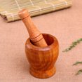 thumbnail image 4 of Juego De Mortero Y Maja De Madera, Trituradora De Pimienta De Especias De Madera, Molinillo De Hierbas, Tazón Para Mezclar Ajo, Herramienta De Cocina Speravity HA029314-00, 4 of 6