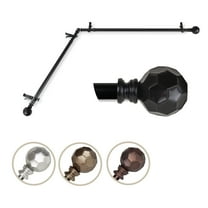 Remi Corner Window Single Curtain Rod 13/16" dia. 120-170 inches - Black