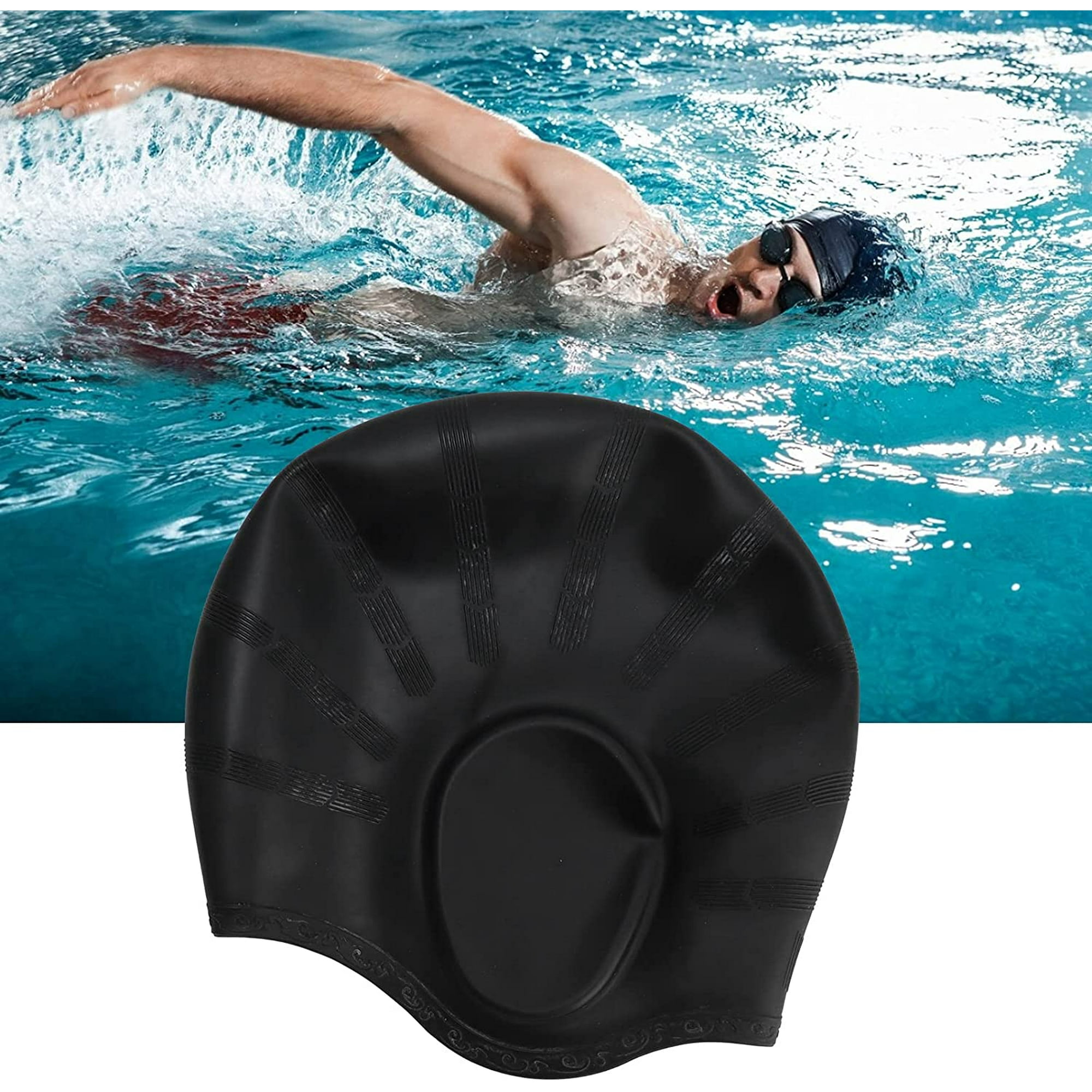 FYBTO Nage en Silicone Bonne Elasticite Chapeau de Natation pour les Competitions de Natation en Piscine Interieure Noir Casque de Protection de l Oreille en Silicone Walmart
