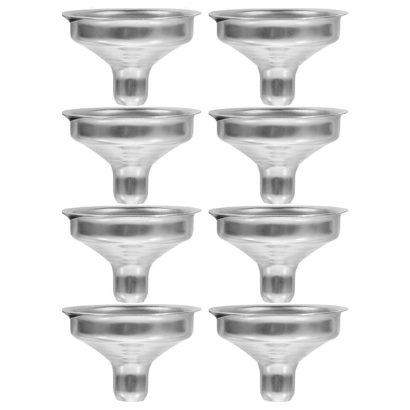 MERRYHAPY 8Pcs Practical Stainless Steel Kitchen Funnels for Filling Bottles Oil Vinegar