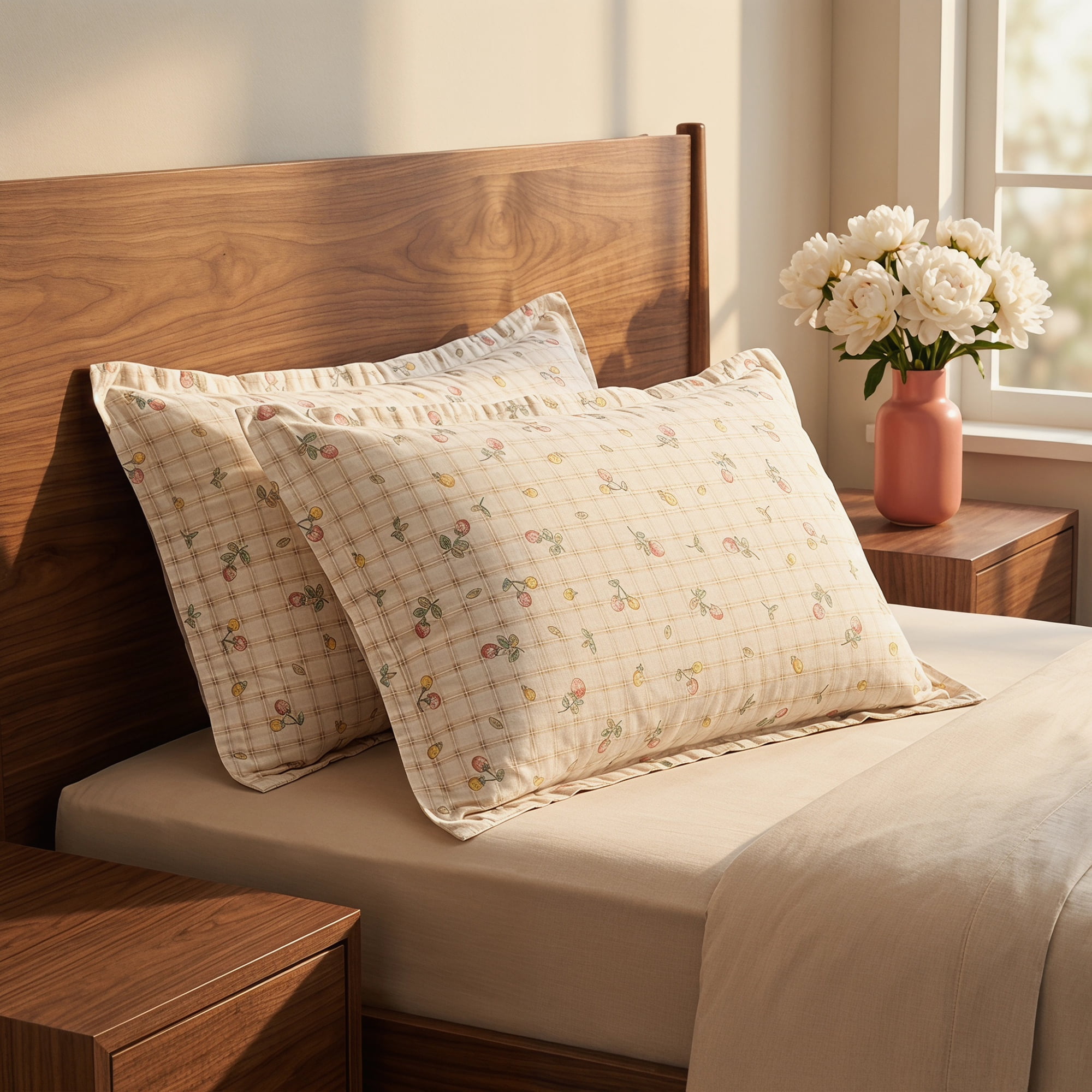Unique Bargains 2 Pack Cotton Pillowcase Smooth Envelope Closure Wrinkle Resistant Queen Color G