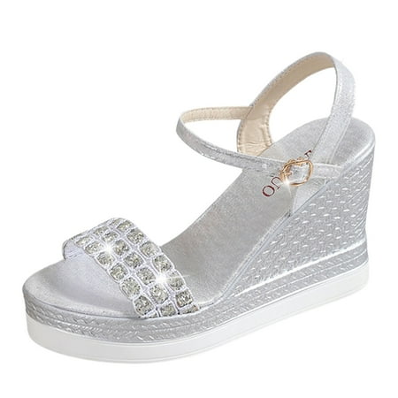 

PEASKJP Comfortable Sandals for Women Women’s Berri Sandal I Slip Resistant Closed-Toe Leather Sandal for Casual (Silver 7)