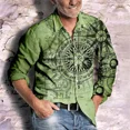 thumbnail image 4 of Camisa de solapa retro de moda de manga larga, informal, para exteriores, para hombre, con brújula, ruleta, patrón HD, diseño de diseñador 2024, nuevo, 4 of 5