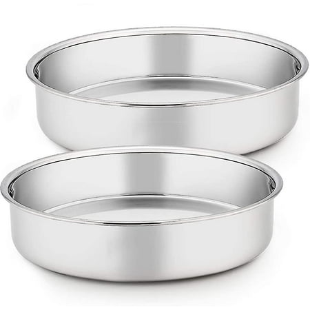 Baking Pan, Stainless Steel Round Cake Pan, Baking Pans, Set Of 2, 16cm ...