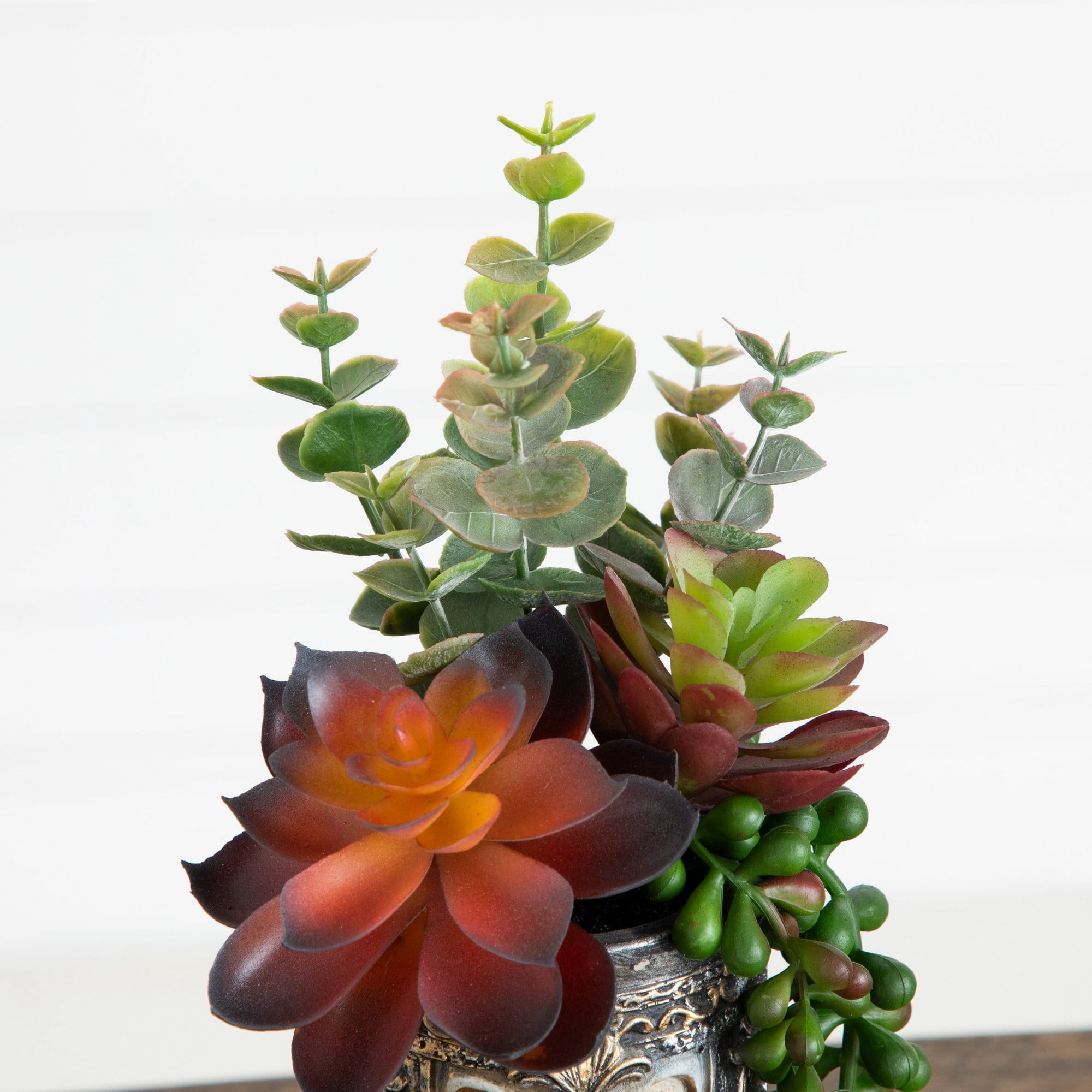 11in. Artificial Halloween Succulent Garden in Skull Chalice Planter