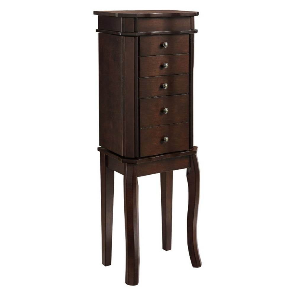 Linon Paige Walnut Jewelry Armoire