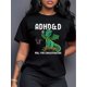 thumbnail image 2 of Camiseta De Verano Para Mujer, Camisetas Suaves De Verano Para Mochilero, Viajes En La CalleWomen's Dinosaur & Letter Print T-Shirt - Casual Crew Neck, Short Sleeve Top for Spring & Summer, Breathab, 2 of 7