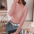 thumbnail image 5 of Wutalume Women's Long Sleeve Fall Soft Lightweight Knit Slim Sweater Tops, Versatile Solid Color Design, Cozy Layer for Transitional Weather,Pink L, 5 of 8