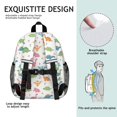 thumbnail image 5 of Dinosaur and Floral White Pattern Backpack for School, Cute School Bag with Adjustable Shoulder Straps and Padded Back, 15"x11.42"x5.5", 5 of 5