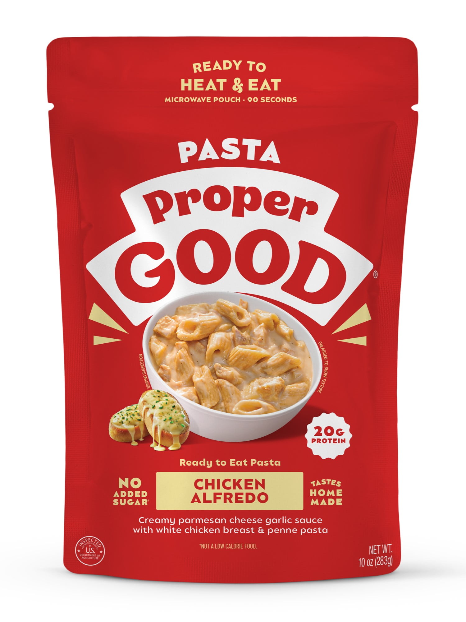 (6 pack) Proper Good Chicken Alfredo Pasta, Ready in 90 Seconds, Shelf Stable Meal, 10 oz