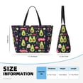 thumbnail image 2 of Yiaed Avocado Love Print Large Capacity Beach Travel Bag - Waterproof Zipper Vacation Tote for Sandproof Storage, and Camping, 2 of 5