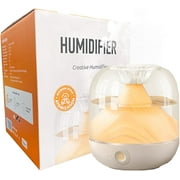 Ultrasonic Cool Mist Humidifer for Bedrooms with Night Light,700ML Top-fill Humidifiers for Baby, Light Sleeper, Nursey & Indoor Plants-Auto Shut off,Custom Mist Mode (Snow White)