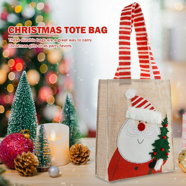 Peggybuy Christmas Candy Bag Durable Large Christmas Gift Bags with Handle  for Kids Girls 