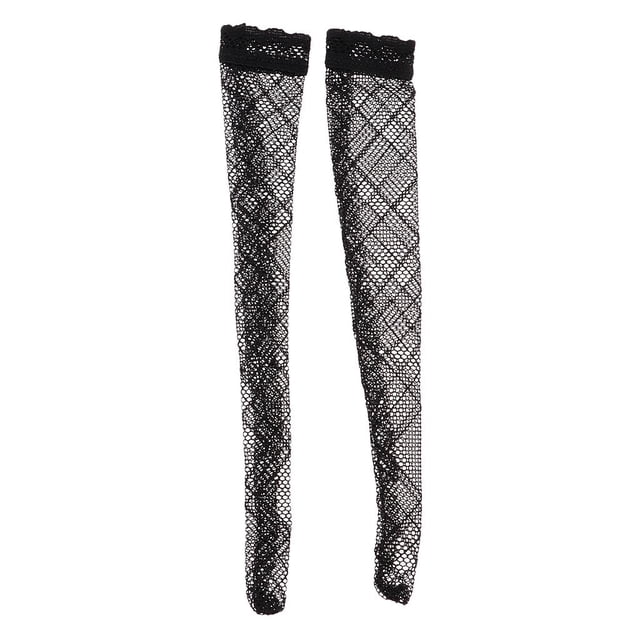 Ropa de Muñeca con de Acción a 1/6, Medias Altas hasta El Muslo de Rejilla con Adornos de Encaje para , Cuerpo Femenino de 12 Pulg perfke Calcetines de encaje femenino